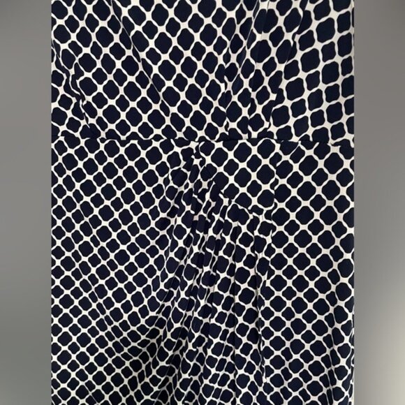 En Focus Studio Faux Wrap‎ Dress Sleeveless Scoop Neck Patterned Navy Size 6 - Picture 3 of 4